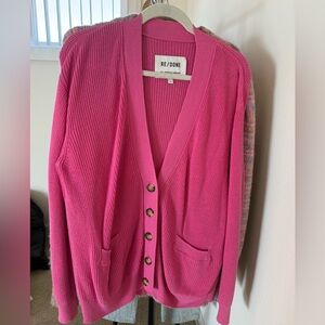 Re/Done 90s Oversized Pink Cardigan